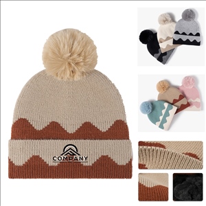 Thick Winter Beanie With Pompom for Women